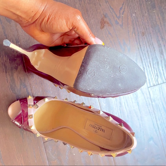 Valentino patent rock stud Peep toe pump size 40 - Picture 3 of 4
